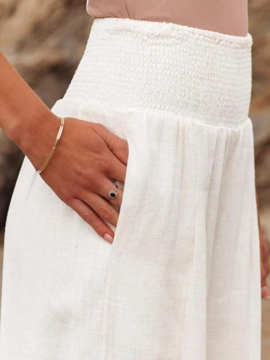 Cassandra | Women's High-Waist Wide-Leg Linen Pants