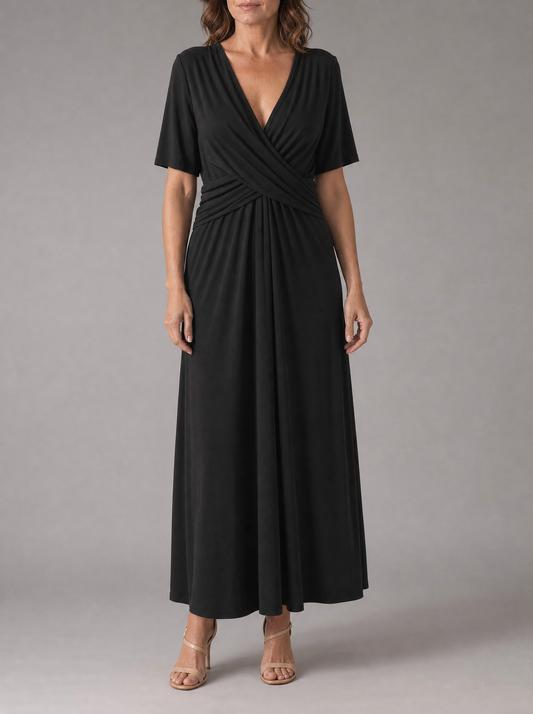Women's V-Neck Wrap Maxi Dress Wedding Guest