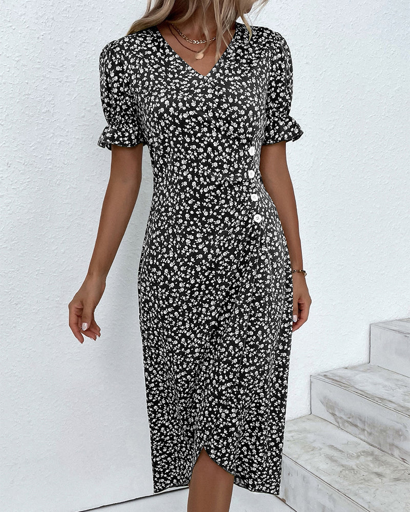 Noemi | Women's Ditsy Floral Wrap Midi Dress