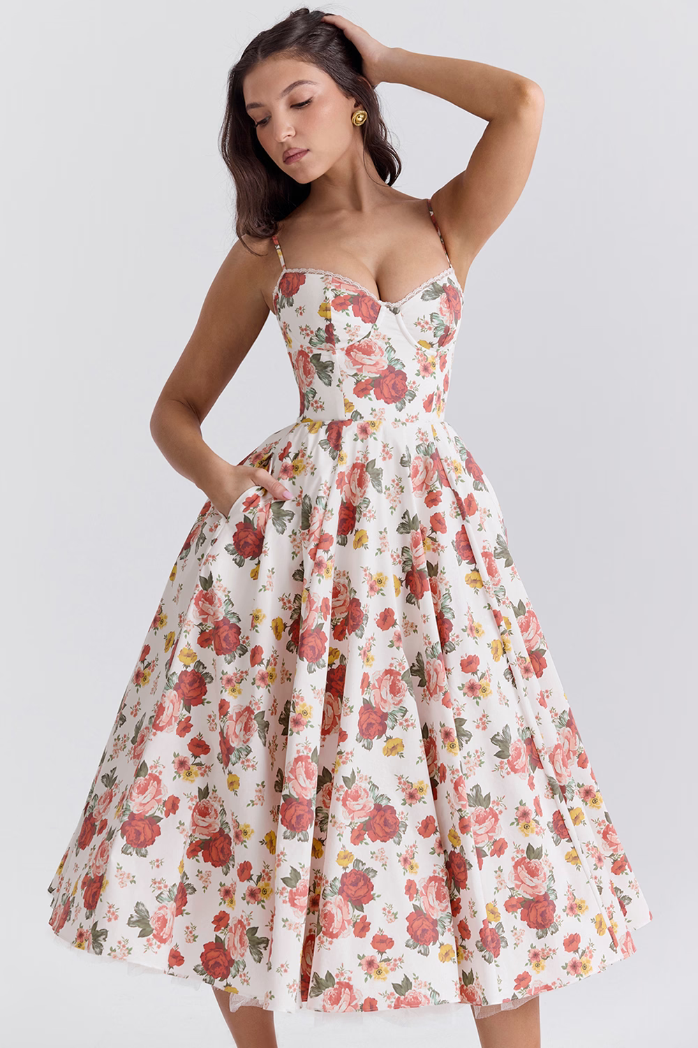 Sera | Strapless Sweetheart Ball Gown Midi Dress