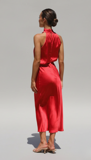 Genevieve | Women's Halter Neck Formal Midi Dress