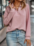 Women's Ribbed Half Zip Jumper