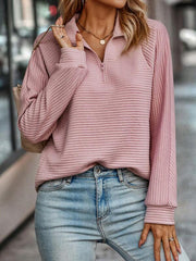 Liesel | Women's Ribbed Half Zip Jumper