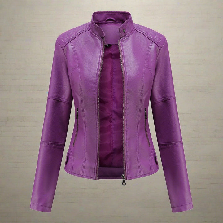 Jade | Cropped Faux Leather Moto Jacket