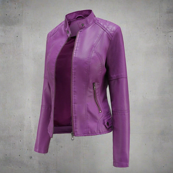 Jade | Cropped Faux Leather Moto Jacket