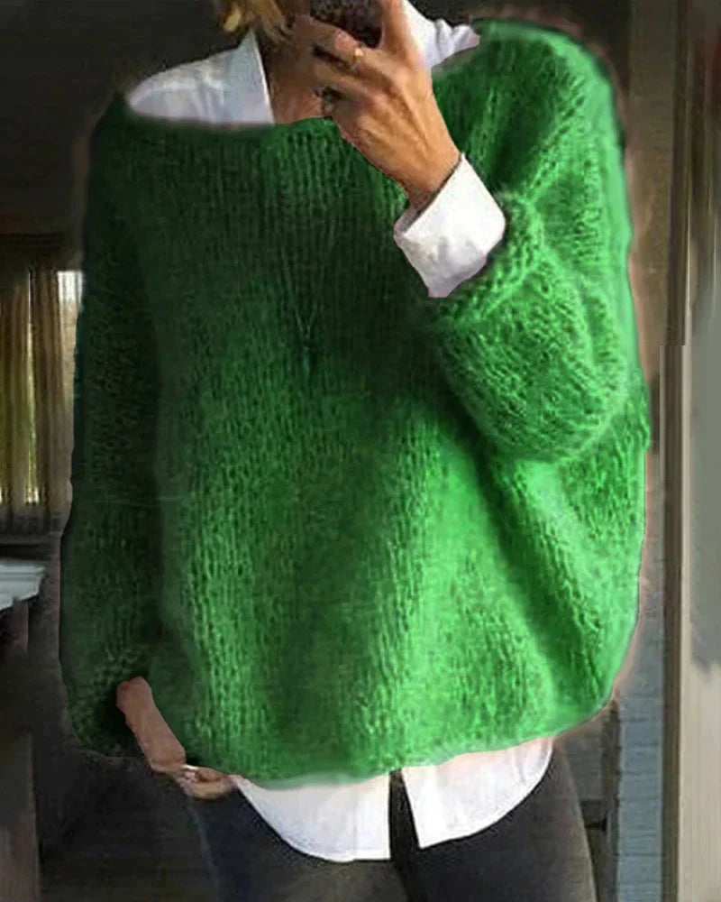 Lola | Oversized Batwing Fluffy Mohair-Feel Knit Sweater