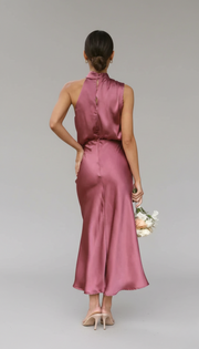 Genevieve | Women's Halter Neck Formal Midi Dress