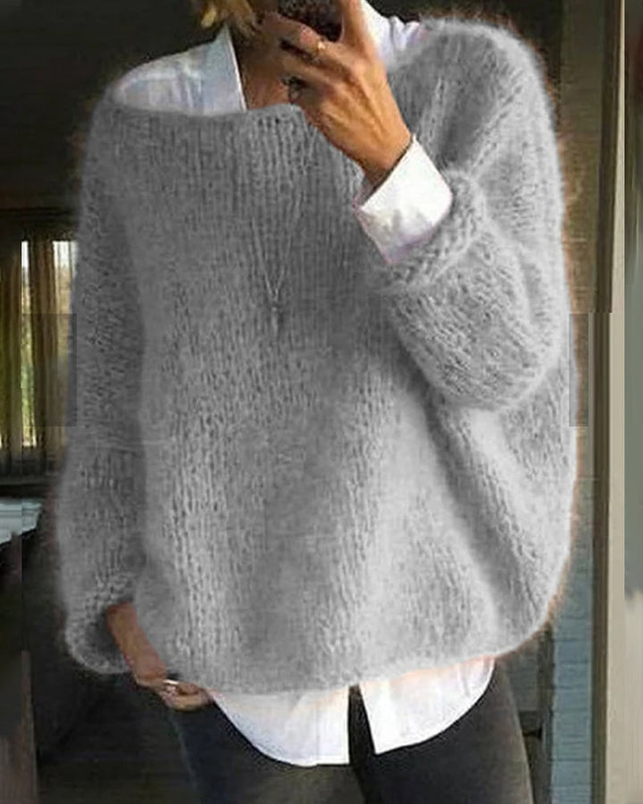 Lola | Oversized Batwing Fluffy Mohair-Feel Knit Sweater