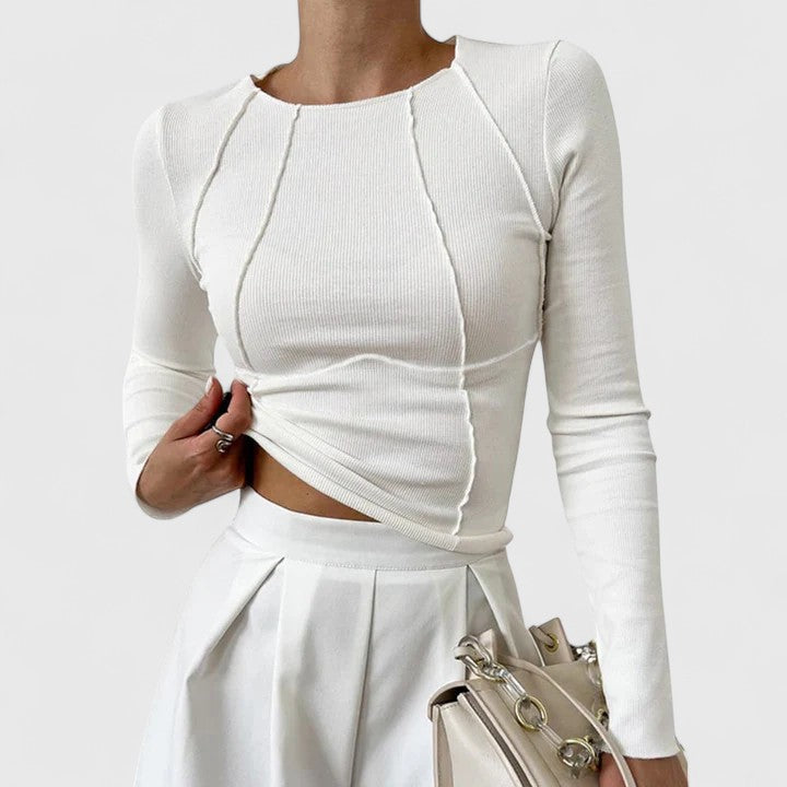 Isaline | Women's Ribbed Twist Crop Top