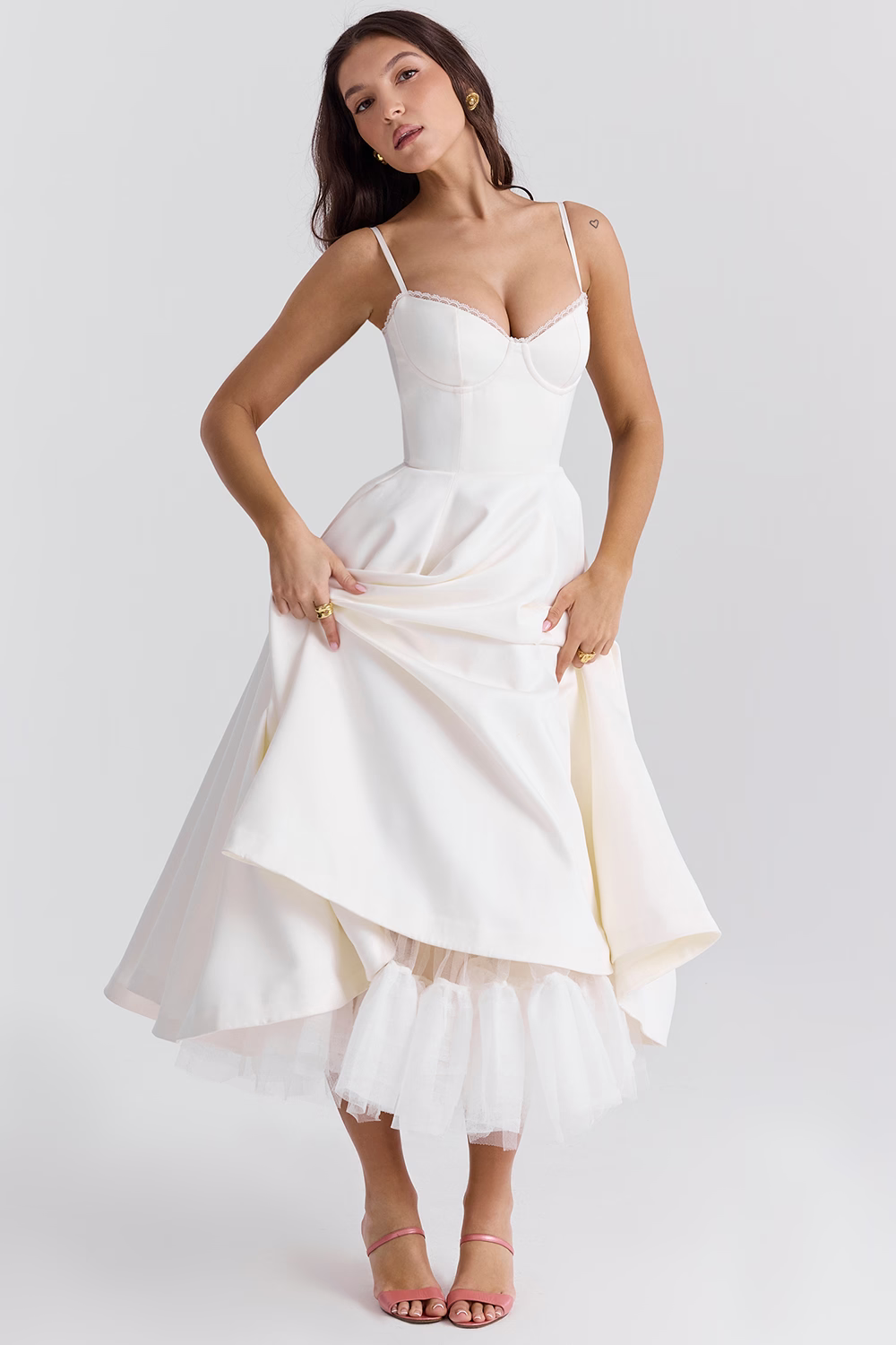 Sera | Strapless Sweetheart Ball Gown Midi Dress
