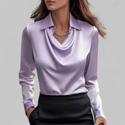 Genevra | Women's Cowl Neck Satin Blouse