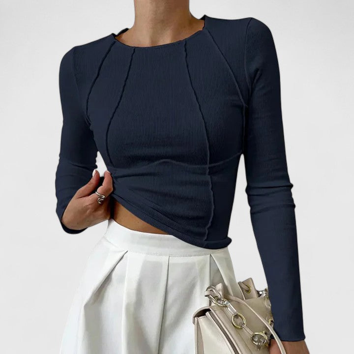 Isaline | Women's Ribbed Twist Crop Top