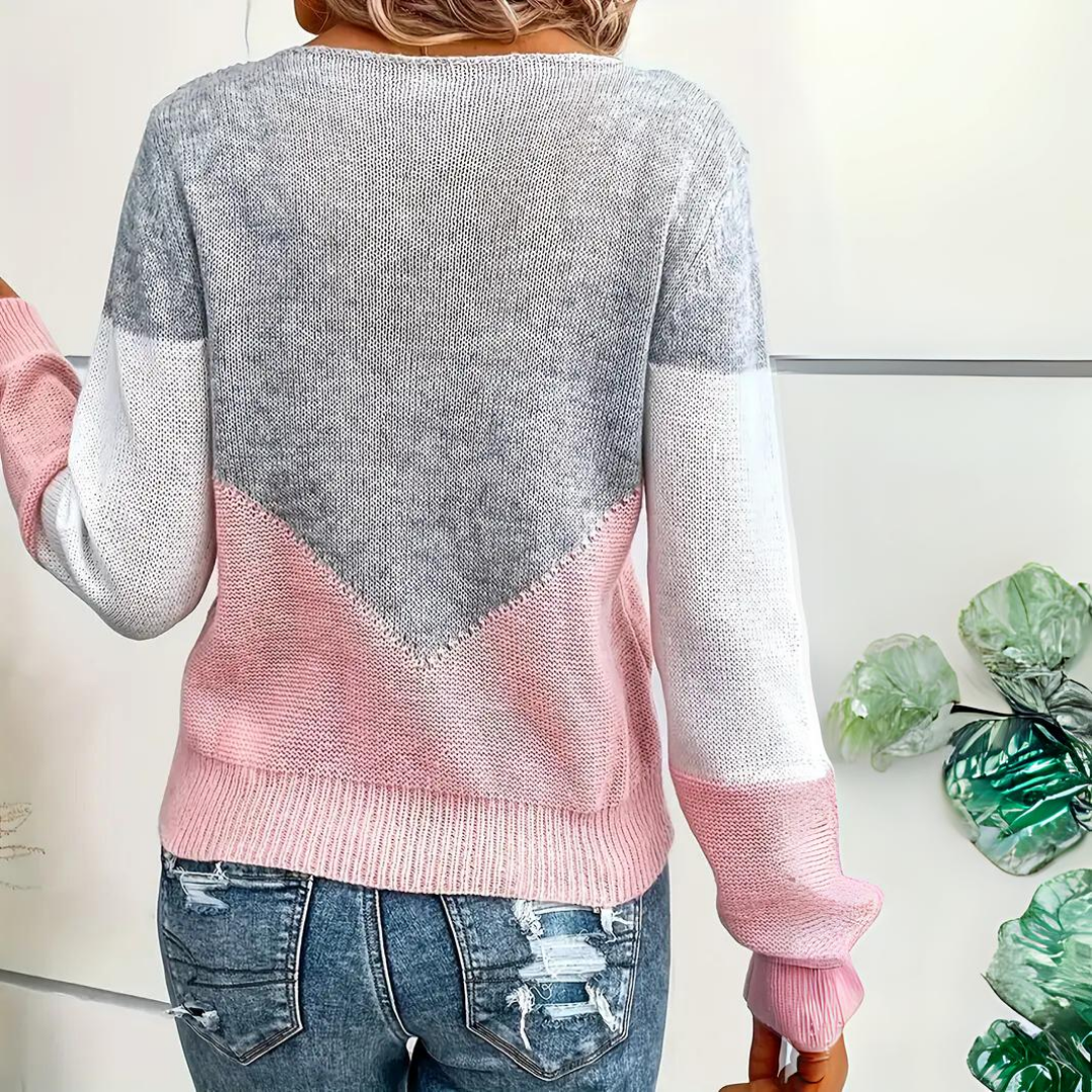 Solvi | Women's Crew Neck Mesh Crochet Jumper