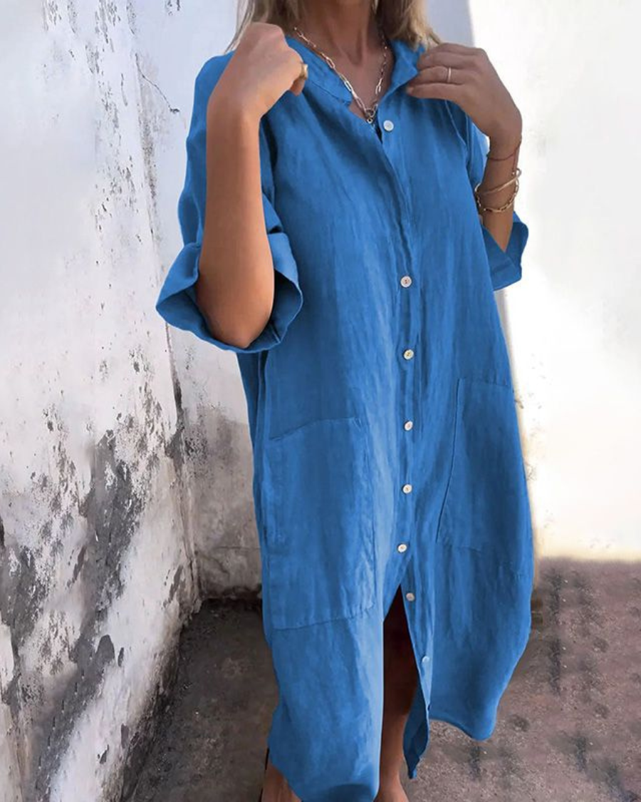 Emma | Women's Summer Shirt Midi Dress