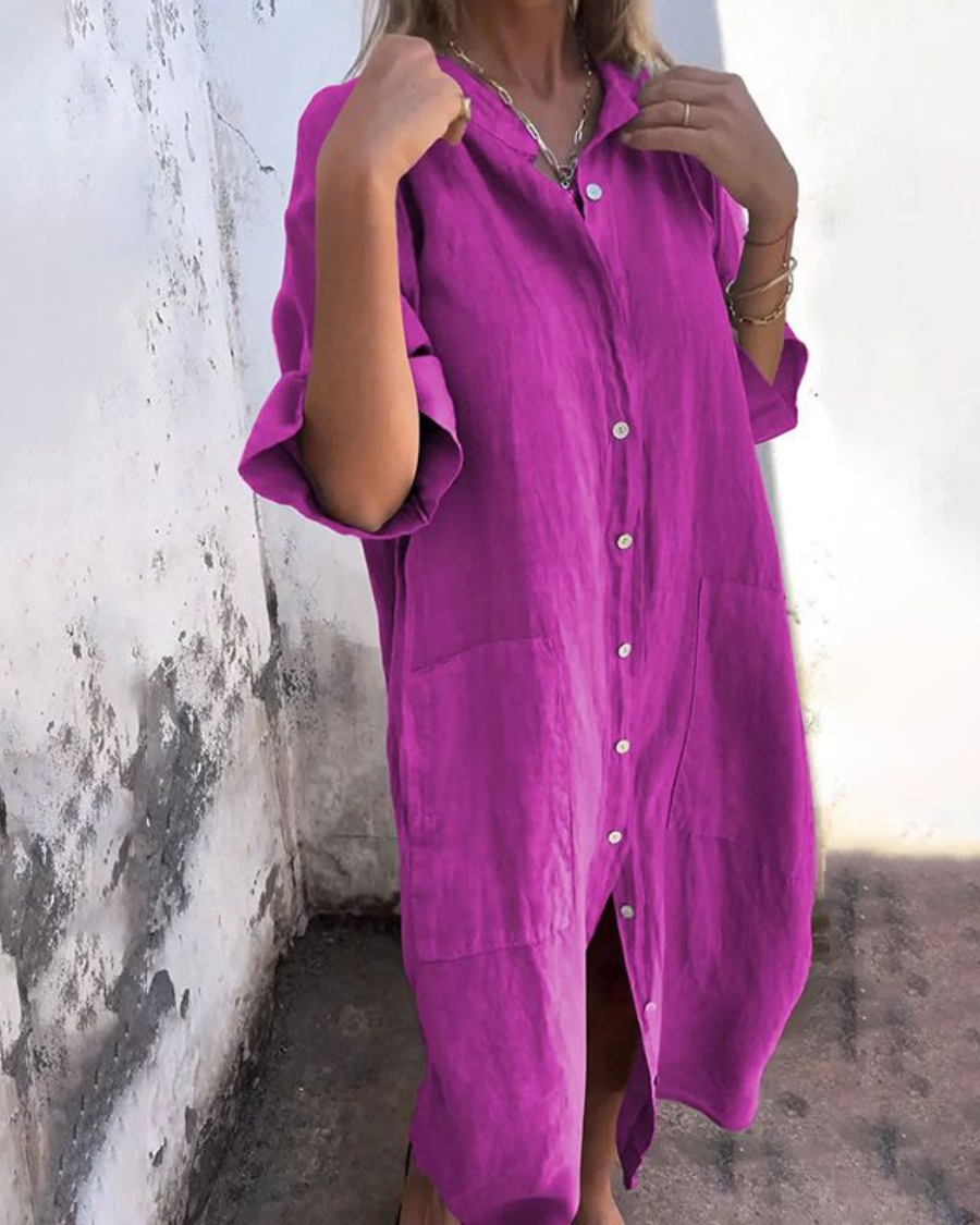 Emma | Women's Summer Shirt Midi Dress