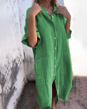 Emma | Women's Summer Shirt Midi Dress