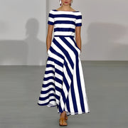 Rebecca | Women's Striped Formal Maxi Dress