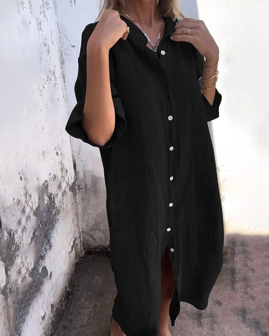 Emma | Women's Summer Shirt Midi Dress
