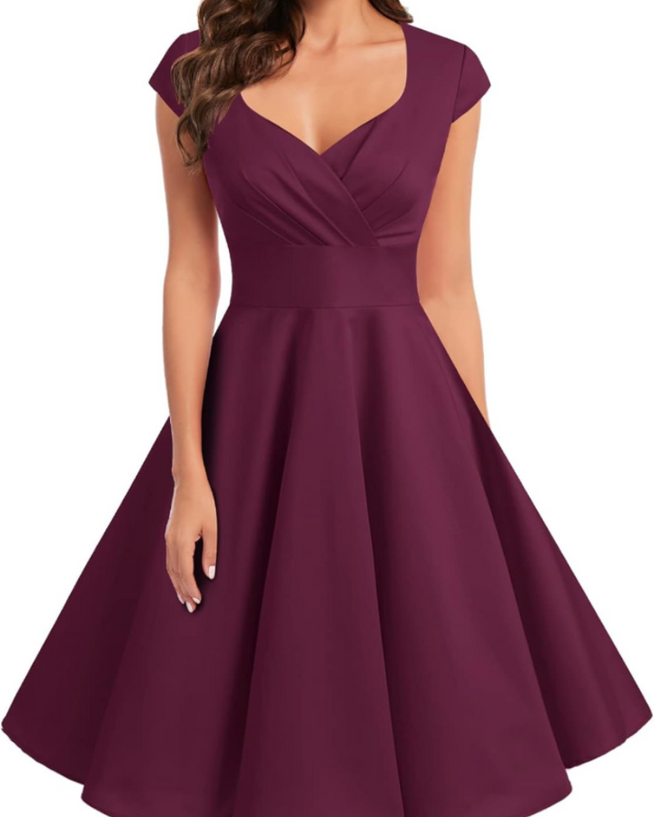 Grace | Sweetheart Cap-Sleeve Fit & Flare Dress