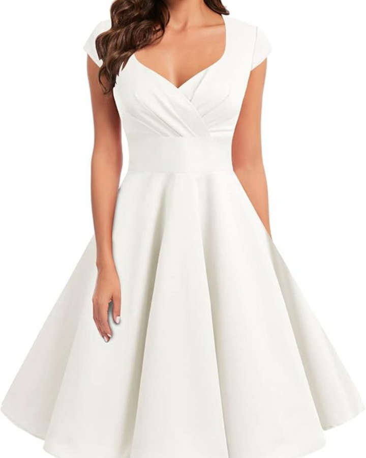 Grace | Sweetheart Cap-Sleeve Fit & Flare Dress