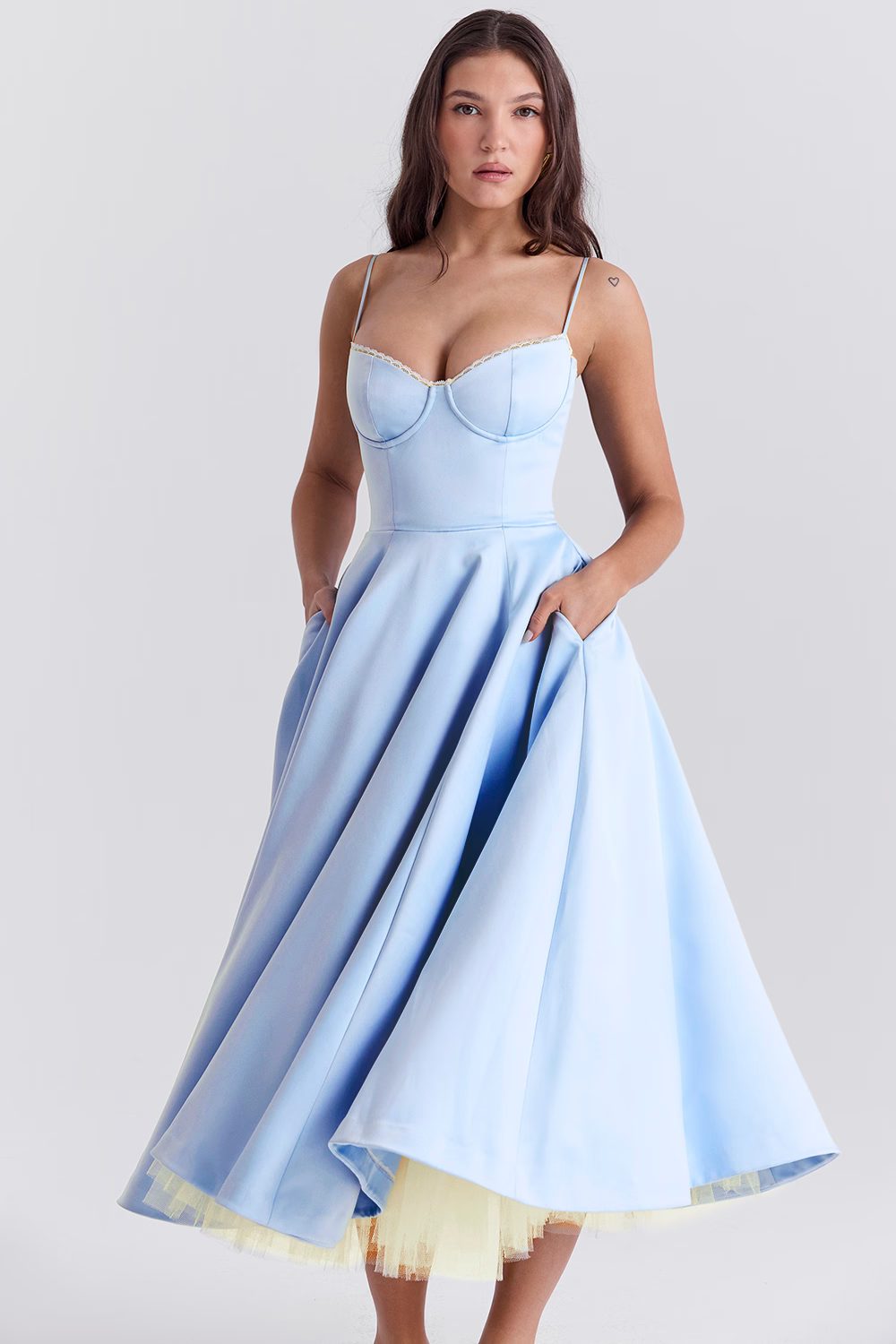 Sera | Strapless Sweetheart Ball Gown Midi Dress
