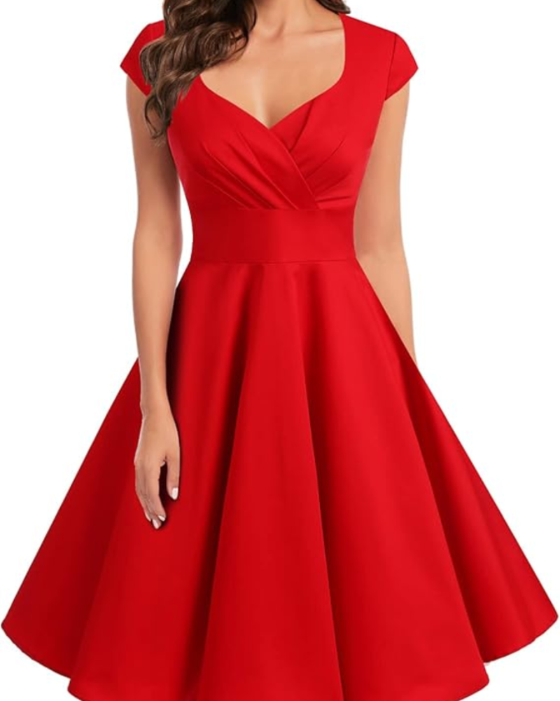Grace | Sweetheart Cap-Sleeve Fit & Flare Dress