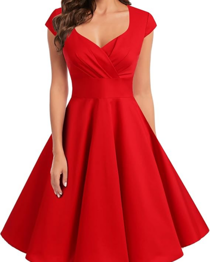 Grace | Sweetheart Cap-Sleeve Fit & Flare Dress