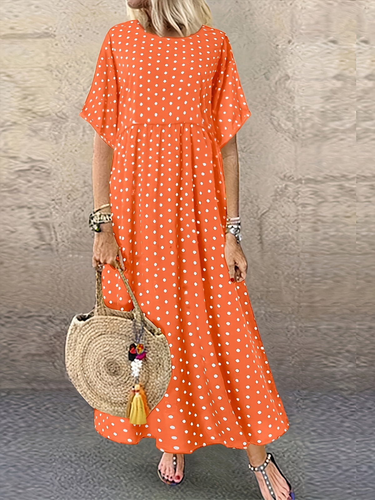 Lina | Women's Polka Dot Swing Maxi Dress