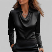 Genevra | Women's Cowl Neck Satin Blouse