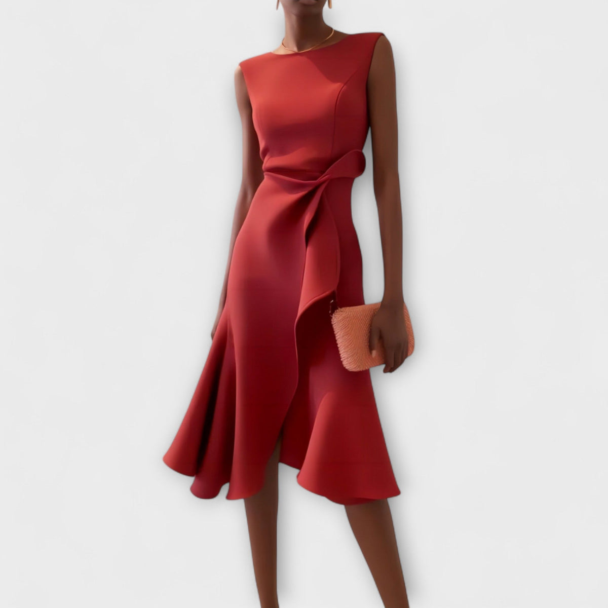 Célestine | Women's Ruffle Cocktail Midi Dress