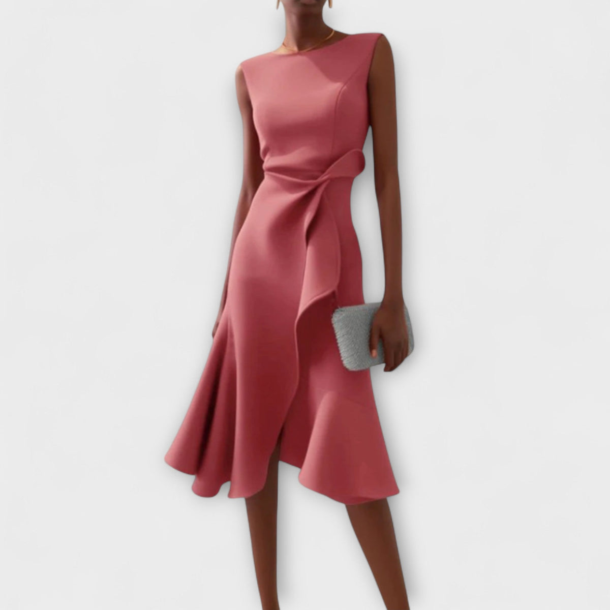 Célestine | Women's Ruffle Cocktail Midi Dress