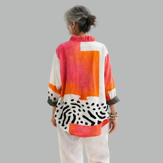 Fiona | Print Ruffle Blouse