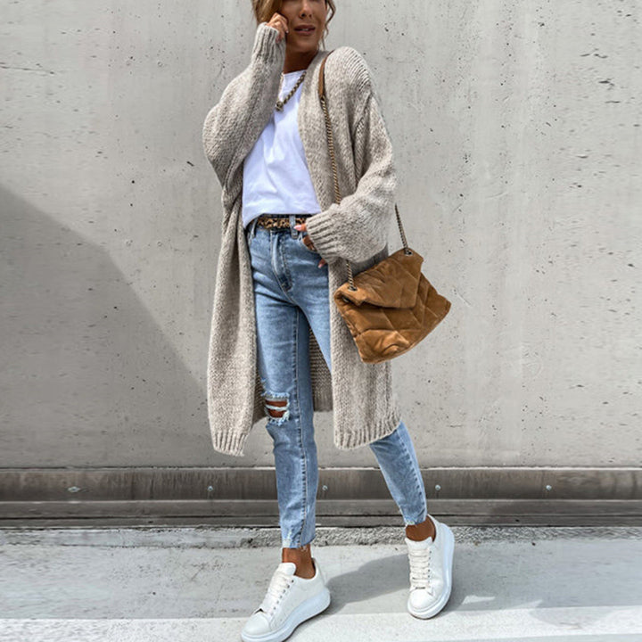 Ines | Oversized Open-Front Chunky-Knit Longline Cardigan