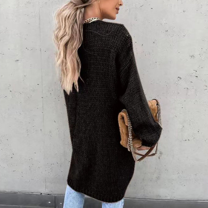 Ines | Oversized Open-Front Chunky-Knit Longline Cardigan