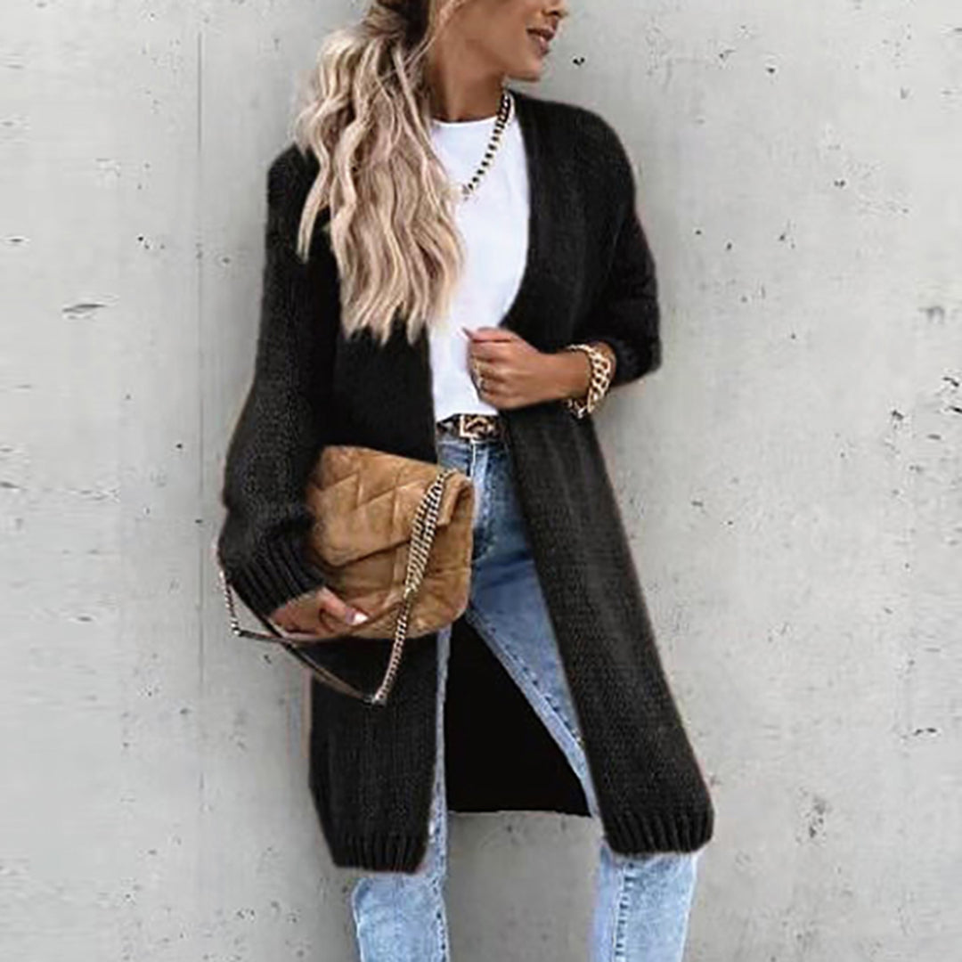 Ines | Oversized Open-Front Chunky-Knit Longline Cardigan