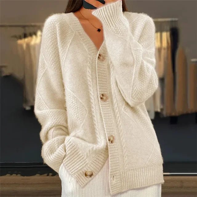 Sophie | Cable Knit Button Cardigan