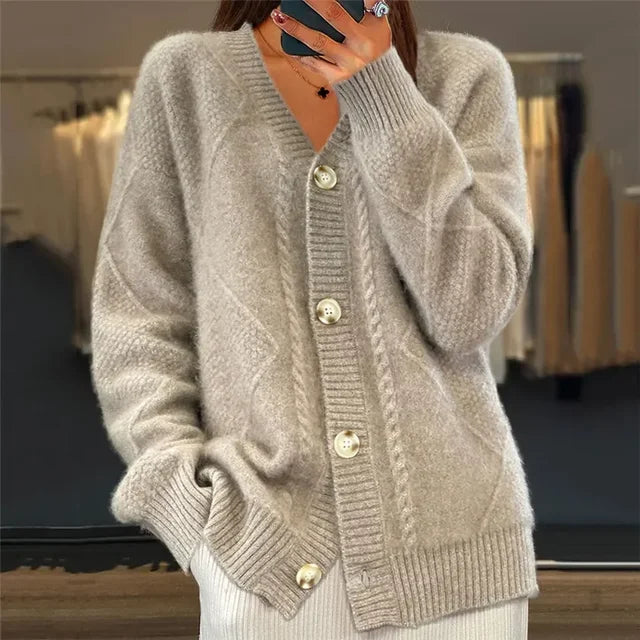 Sophie | Cable Knit Button Cardigan