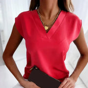 Tina | Women's V-Neck Cap Sleeve Top