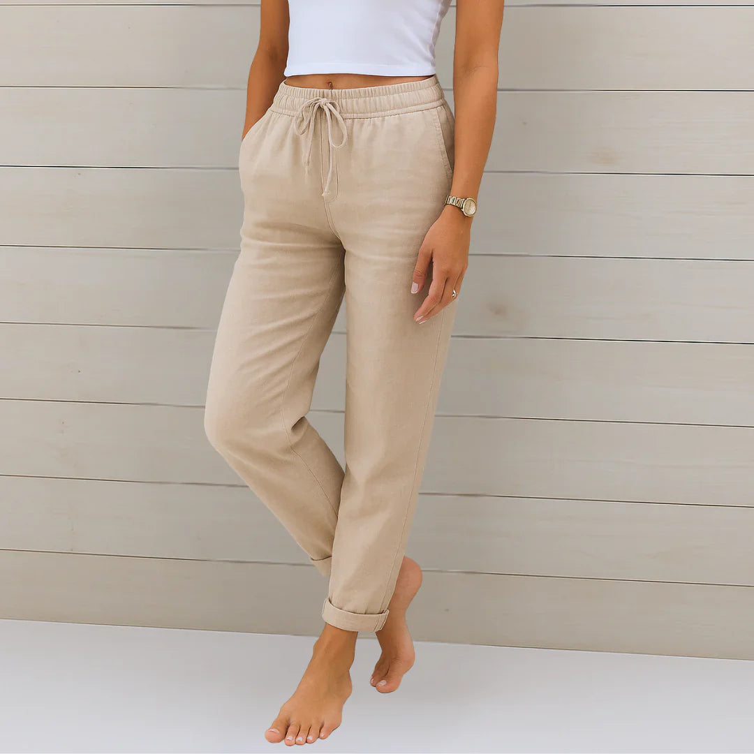 Eva | Relaxed Drawstring Linen Pants