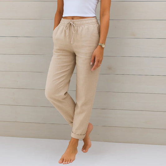 Eva | Relaxed Drawstring Linen Pants