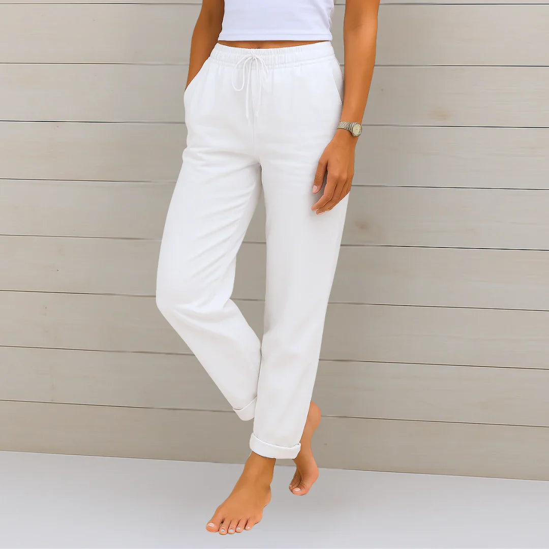 Eva | Relaxed Drawstring Linen Pants