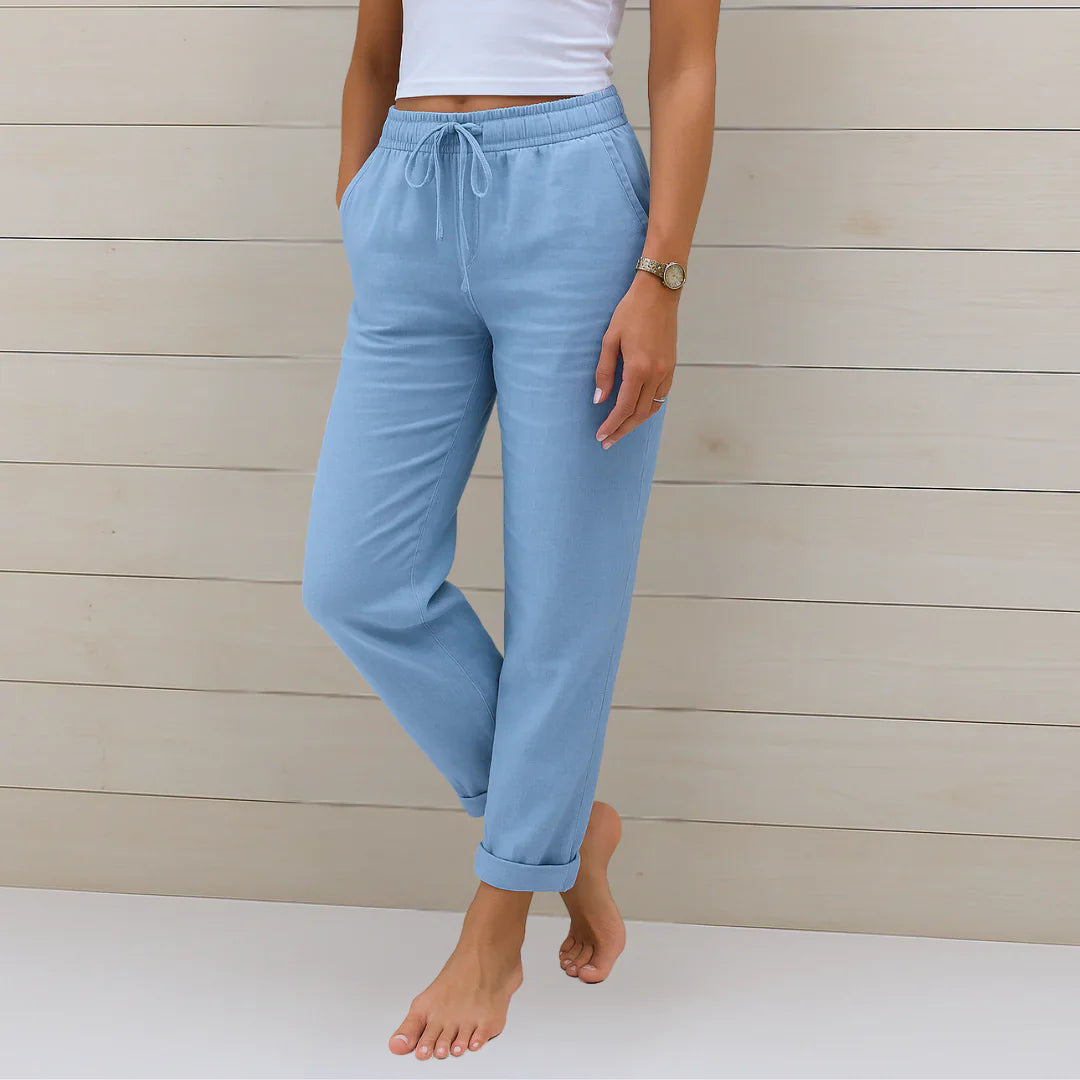 Eva | Relaxed Drawstring Linen Pants