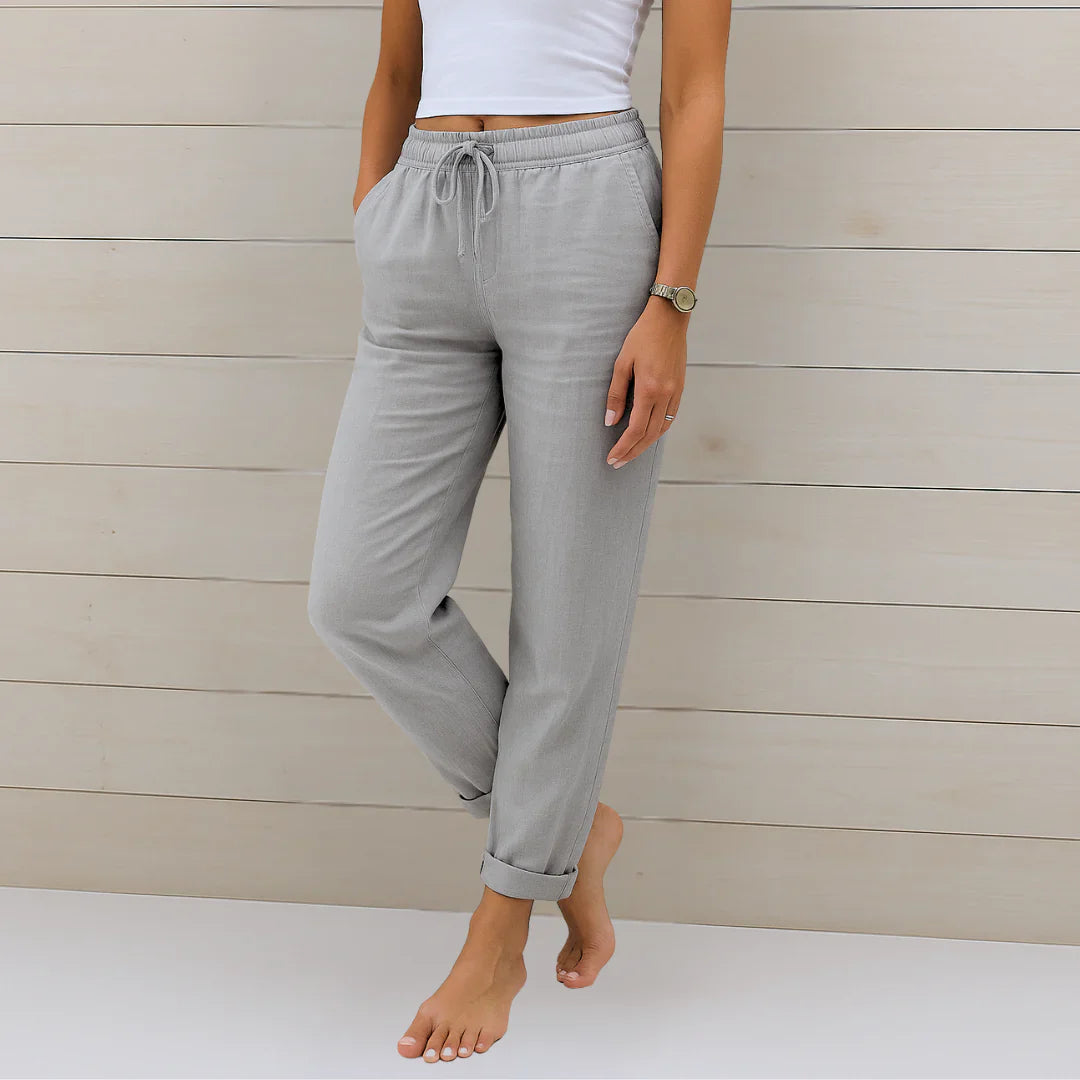 Eva | Relaxed Drawstring Linen Pants