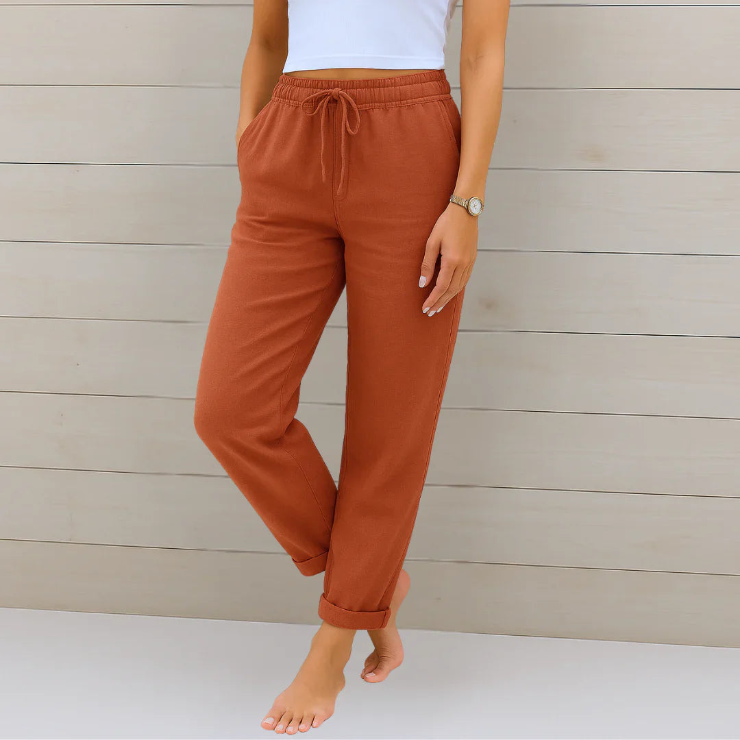 Eva | Relaxed Drawstring Linen Pants