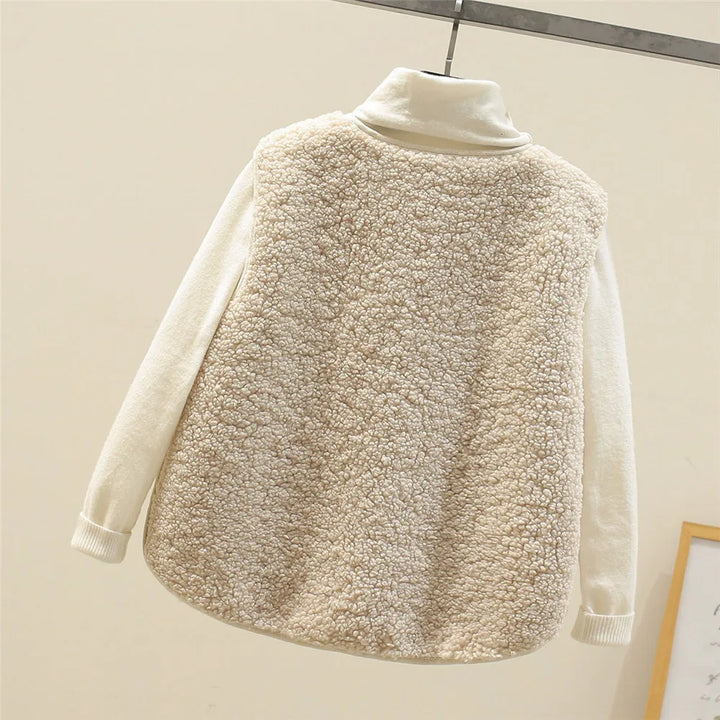Eva | Fluffy Shearling Button Vest