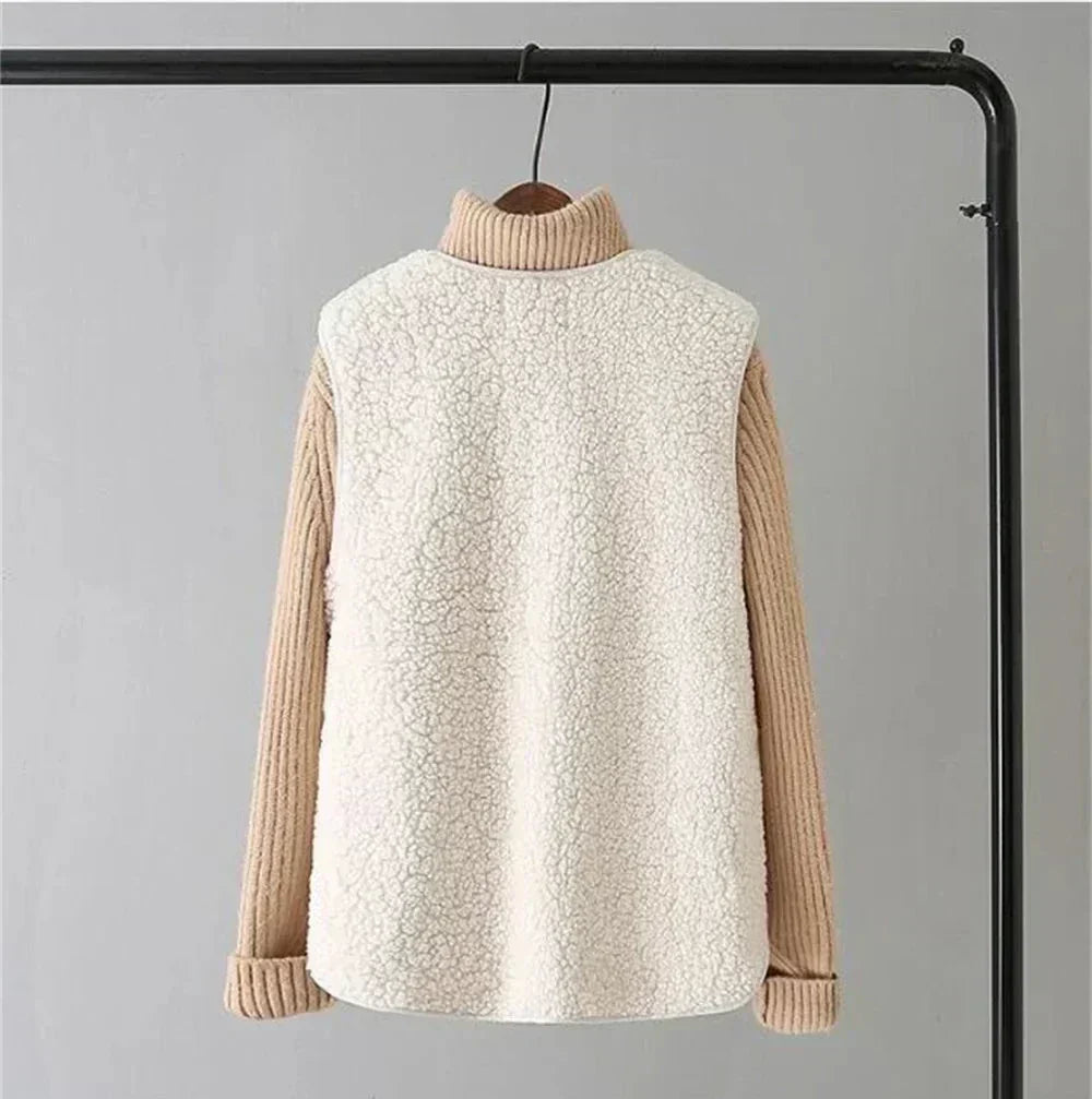 Eva | Fluffy Shearling Button Vest
