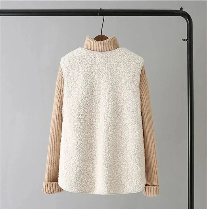 Eva | Fluffy Shearling Button Vest