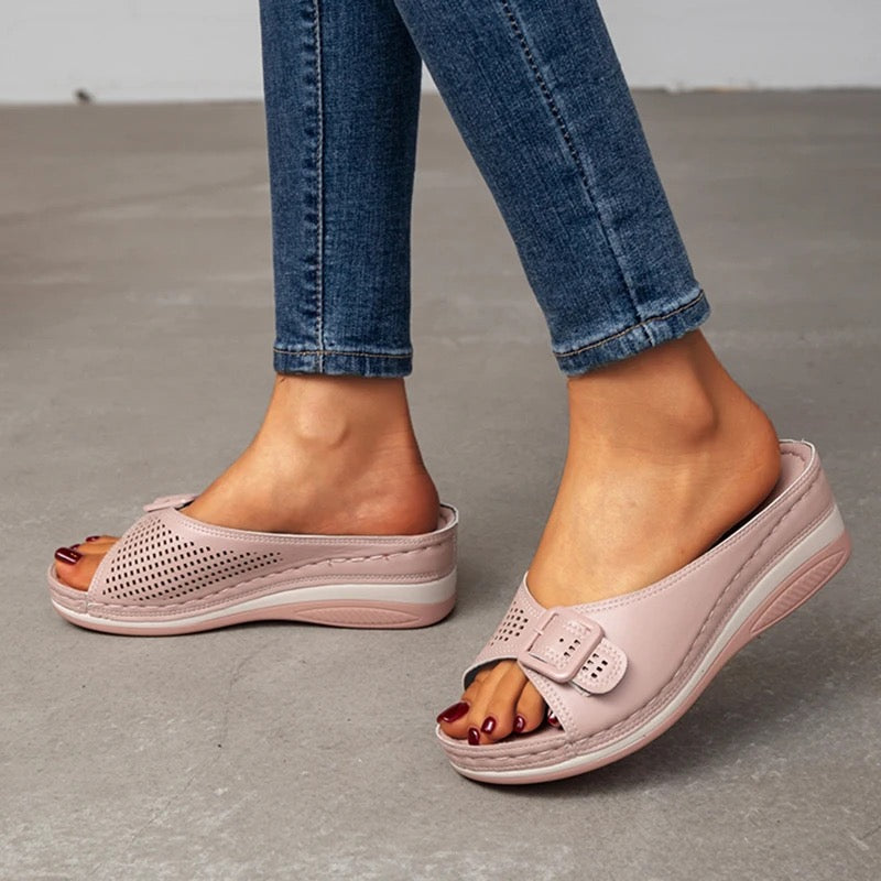 Luna | Women's Comfort Wedge Slide Sandals