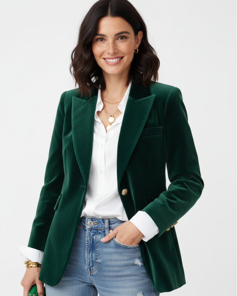 Victoria | Fitted Velvet Blazer