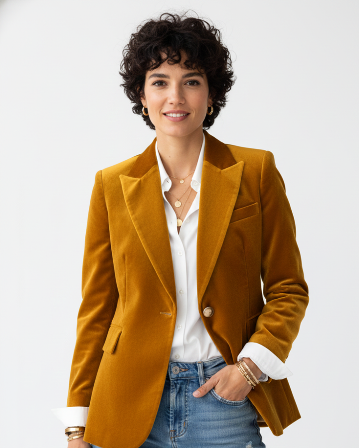 Victoria | Fitted Velvet Blazer